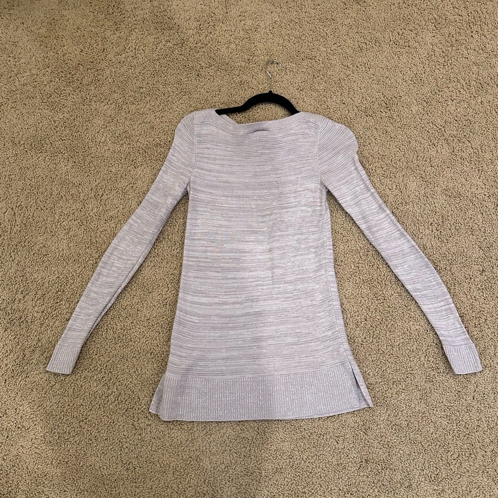 Ann Taylor Light Grey (Heathered) Boat Neck Sweater
